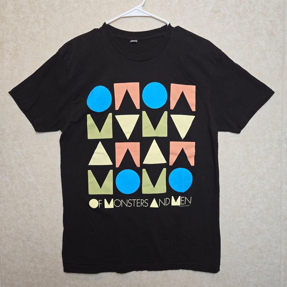 Of Monsters and Men Band T Shirt Medium Black Geometric Graphic Indie Rock Tee